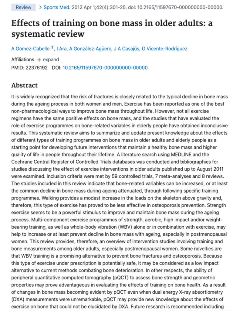 Effects Of Training On Bone Mass In Older Adults. A Systematic Review