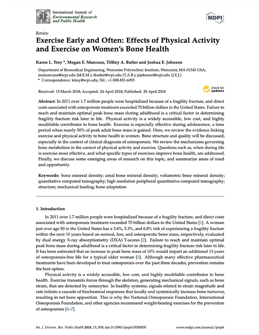 Exercise Early and Often- Effects of Physical Activity And Exercise On Women’s Bone Health