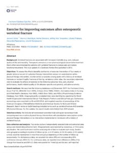 Exercise For Improving Outcomes After Osteoporotic Vertebral Fracture