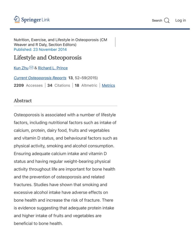 Lifestyle And Osteoporosis