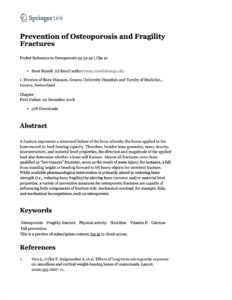 Prevention Of Osteoporosis And Fragility Fractures