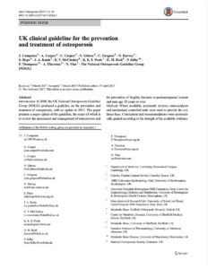 UK Guideline For The Prevention And Treatment Of Osteoporosis
