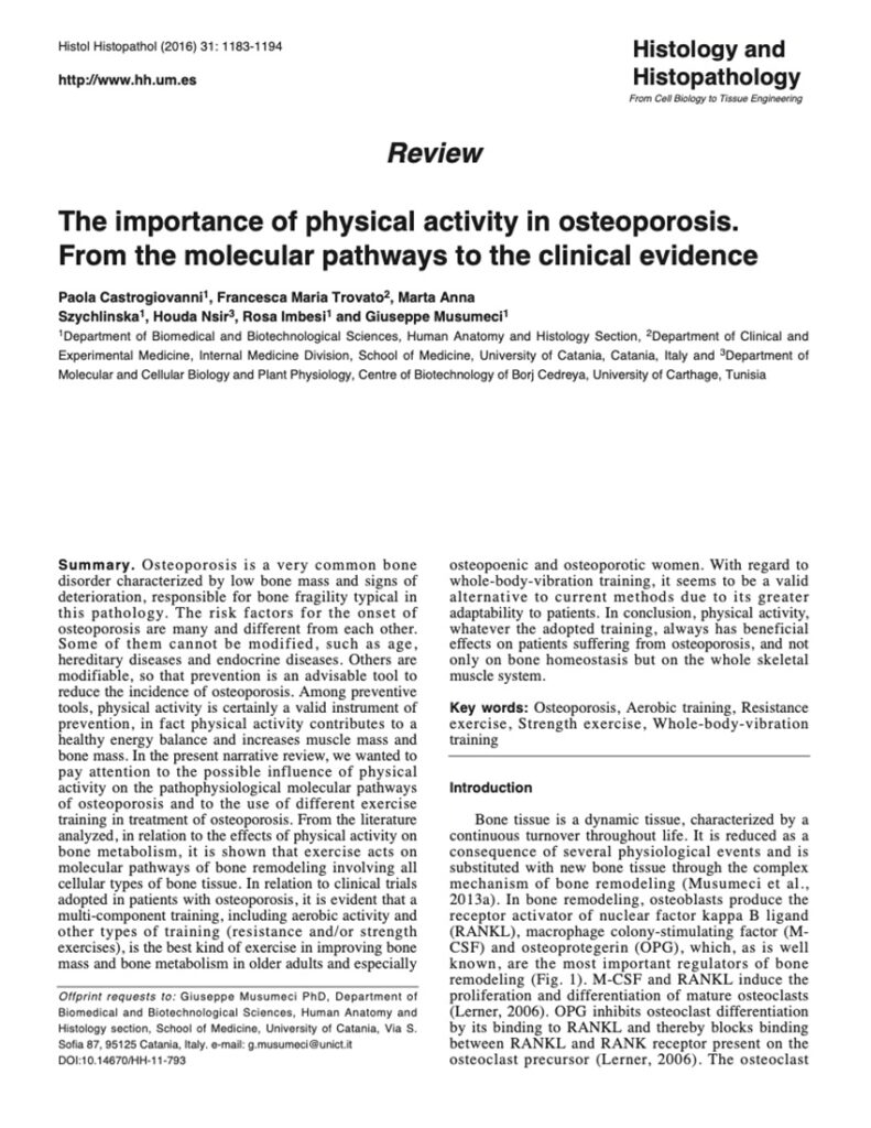 importance of physical activity in osteoporosis research study publication